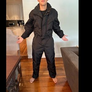 Mens L XL 42 Post Card Luxury Italian ski jumpsuit black excellent